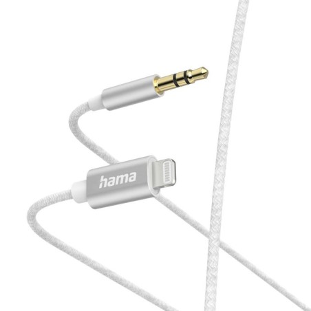 Hama cable auxiliar - jack 3.5mm macho - ligthning - longitud 1m - blanco