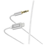 Hama cable auxiliar - jack 3.5mm macho - ligthning - longitud 1m - blanco