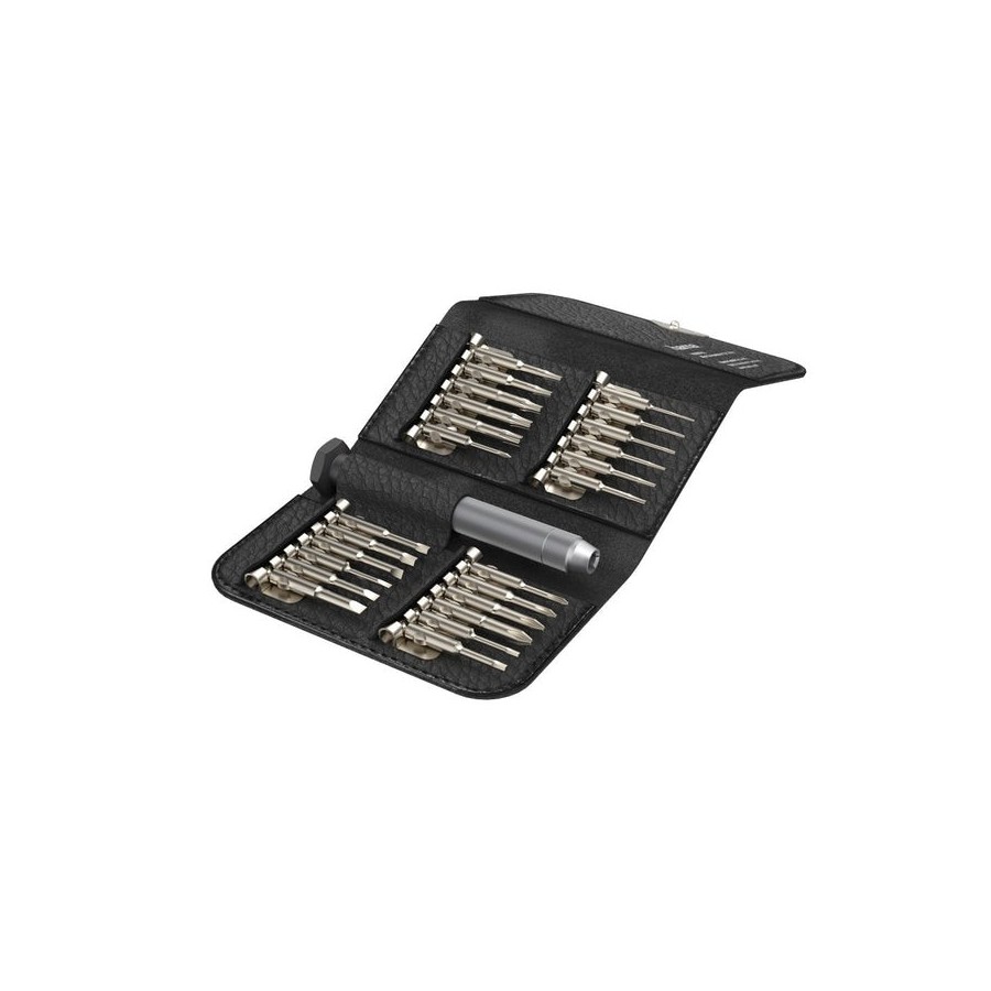 Hama essential set de mini destornilladores 24 en 1 - estuche organizador - 19.1x9.6x6cm - negro