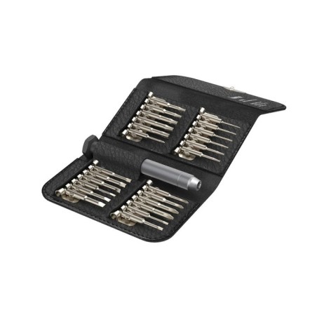 Hama essential set de mini destornilladores 24 en 1 - estuche organizador - 19.1x9.6x6cm - negro