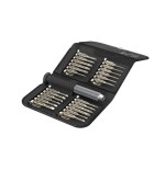 Hama essential set de mini destornilladores 24 en 1 - estuche organizador - 19.1x9.6x6cm - negro