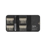 Hama essential set de mini destornilladores 24 en 1 - estuche organizador - 19.1x9.6x6cm - negro