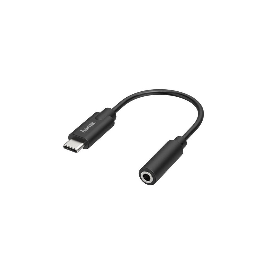 Hama essential cable adaptador de audio - usb-c macho - jack hembra de 3.5mm - estereo - negro