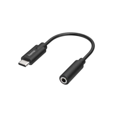 Hama essential cable adaptador de audio - usb-c macho - jack hembra de 3.5mm - estereo - negro