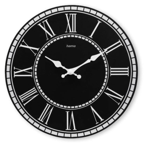 Hama rab reloj de pared analogico - cuarzo - silencioso - mdf - funciona con 1 pila aa - 30x2cm - negro