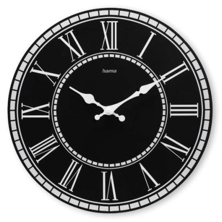 Hama rab reloj de pared analogico - cuarzo - silencioso - mdf - funciona con 1 pila aa - 30x2cm - negro