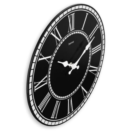 Hama rab reloj de pared analogico - cuarzo - silencioso - mdf - funciona con 1 pila aa - 30x2cm - negro