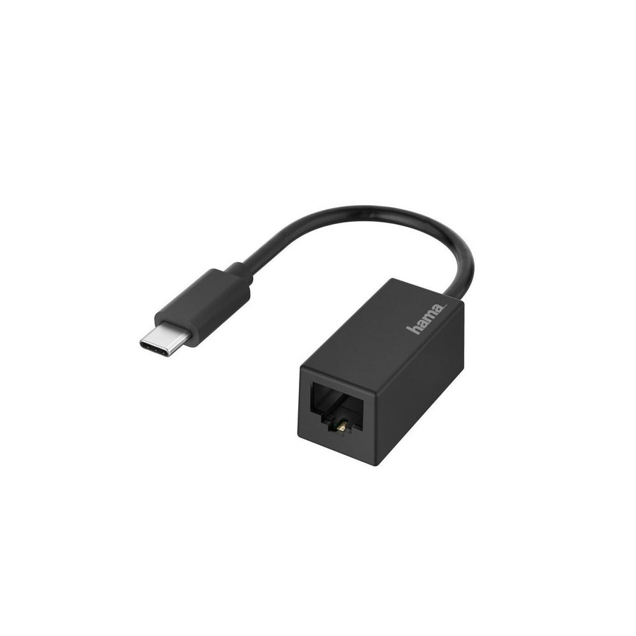 Hama adaptador de red - usb-c macho - ethernet rj45 hembra - negro