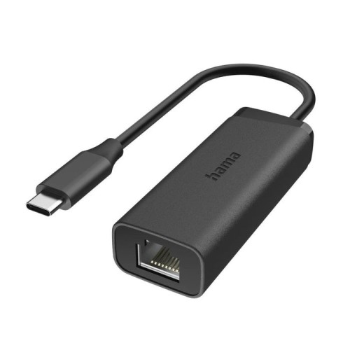 Hama essential adaptador de red - usb-c macho - ethernet rj45 hembra - velocidad hasta 2.5gbit/s - negro