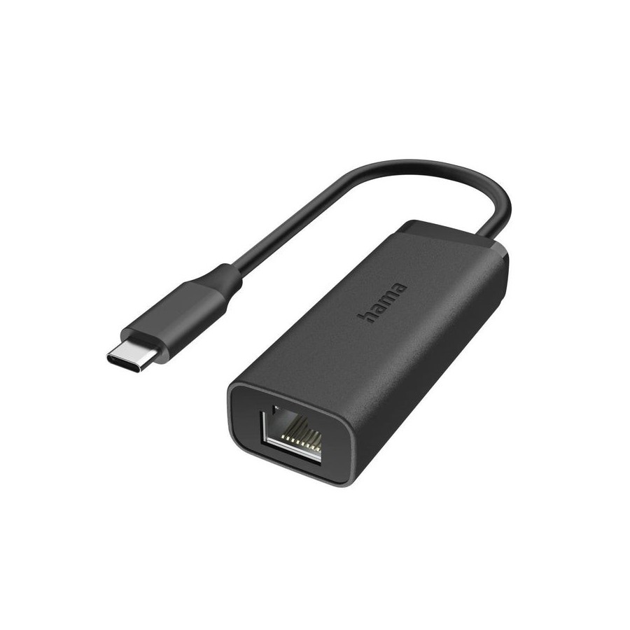 Hama essential adaptador de red - usb-c macho - ethernet rj45 hembra - velocidad hasta 2.5gbit/s - negro