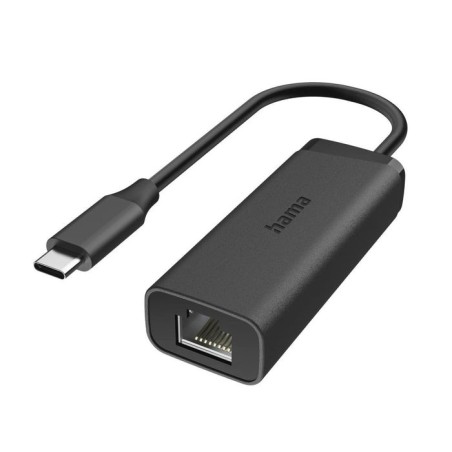 Hama essential adaptador de red - usb-c macho - ethernet rj45 hembra - velocidad hasta 2.5gbit/s - negro