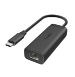 Hama essential adaptador de red - usb-c macho - ethernet rj45 hembra - velocidad hasta 2.5gbit/s - negro