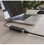 Hama essential adaptador de red - usb-c macho - ethernet rj45 hembra - velocidad hasta 2.5gbit/s - negro