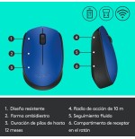 Logitech m171 ratón inalambrico azul 910-004640