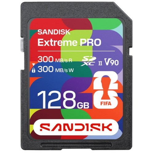 Sandisk extreme pro fifa world cup 2026 edition tarjeta de memoria flash 128 gb video class v90 / uhs-ii sdxc uhs-ii