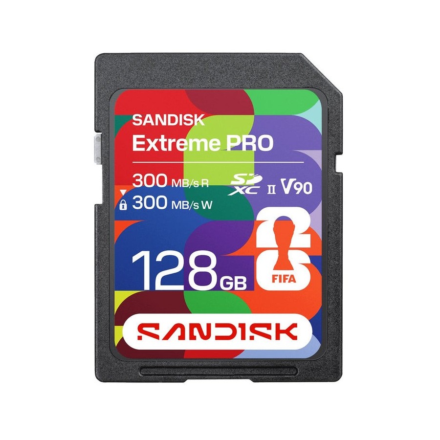 Sandisk extreme pro fifa world cup 2026 edition tarjeta de memoria flash 128 gb video class v90 / uhs-ii sdxc uhs-ii
