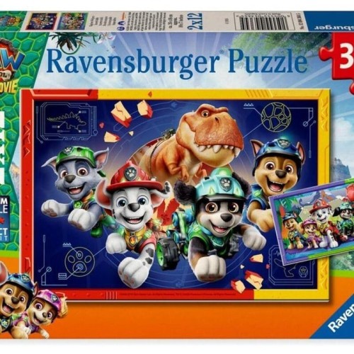 Ravensburger kinderpuzzle paw patrol 3 dino movie (2x 12 teile) 12004364