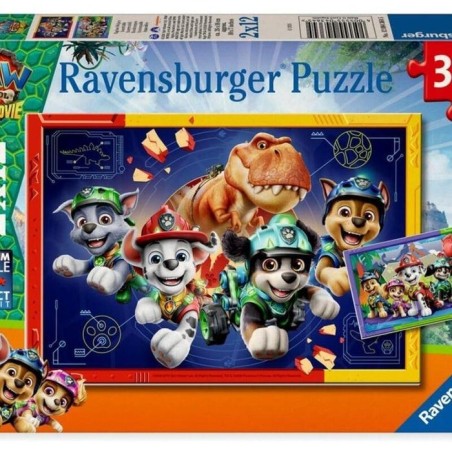 Ravensburger kinderpuzzle paw patrol 3 dino movie (2x 12 teile) 12004364