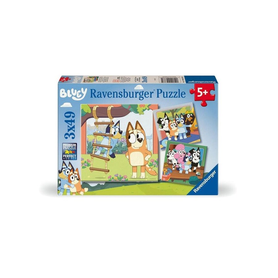 Ravensburger kinderpuzzle bluey - erinnerungen schaffen (3x 49 teile) 12004378
