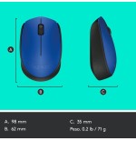 Logitech m171 ratón inalambrico azul 910-004640