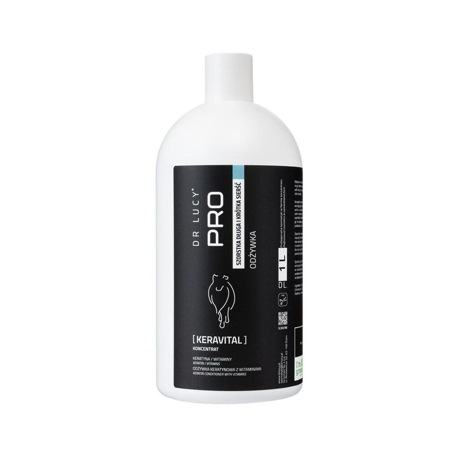 Dr lucy - pro keravital 1l - acondicionador con keratina y vitaminas para perros de pelo largo y áspero