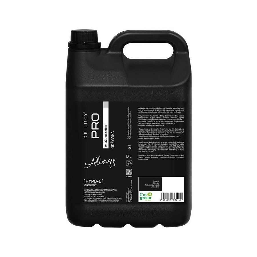 Dr lucy hypo c piel sensible acondicionador para perros - 5l