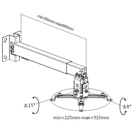 Equip soporte de proyector inclinable para techo o pared 430-650mm hasta 20kgs color negro