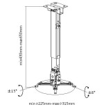 Equip soporte de proyector inclinable para techo o pared 430-650mm hasta 20kgs color negro
