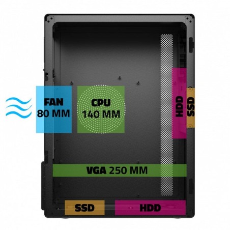 Caja minitorre micro atx advance optima (negro)