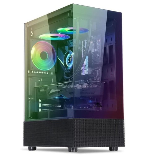 Caja semitorre atx spirit of gamer spectra dark rgb con paneles de cristal (negro)