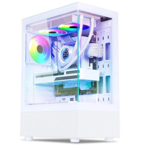Caja semitorre atx spirit of gamer spectra artic rgb con paneles de cristal (blanco)