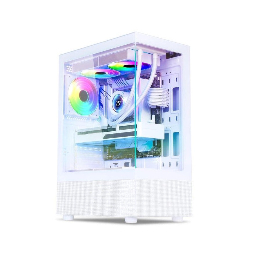 Caja semitorre atx spirit of gamer spectra artic rgb con paneles de cristal (blanco)