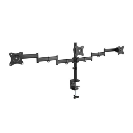 Tooq soporte de mesa con brazos articulados para 3 monitores de 13"-27" - giratorio e inclinable - gestion de cables -