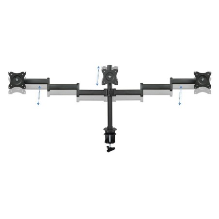 Tooq soporte de mesa con brazos articulados para 3 monitores de 13"-27" - giratorio e inclinable - gestion de cables -