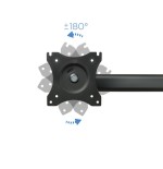 Tooq soporte de mesa con brazos articulados para 3 monitores de 13"-27" - giratorio e inclinable - gestion de cables -