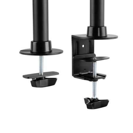 Tooq soporte de mesa con brazos articulados para 3 monitores de 13"-27" - giratorio e inclinable - gestion de cables -