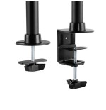 Tooq soporte de mesa con brazos articulados para 3 monitores de 13"-27" - giratorio e inclinable - gestion de cables -