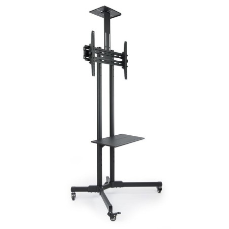 Tooq soporte de pantalla de suelo con ruedas 37"-70" - bloqueo de ruedas - dos estantes - peso max 50kg - vesa