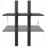 Tooq soporte de pantalla de suelo con ruedas 37"-70" - bloqueo de ruedas - dos estantes - peso max 50kg - vesa