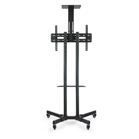 Tooq soporte de pantalla de suelo con ruedas 37"-70" - bloqueo de ruedas - dos estantes - peso max 50kg - vesa