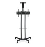 Tooq soporte de pantalla de suelo con ruedas 37"-70" - bloqueo de ruedas - dos estantes - peso max 50kg - vesa