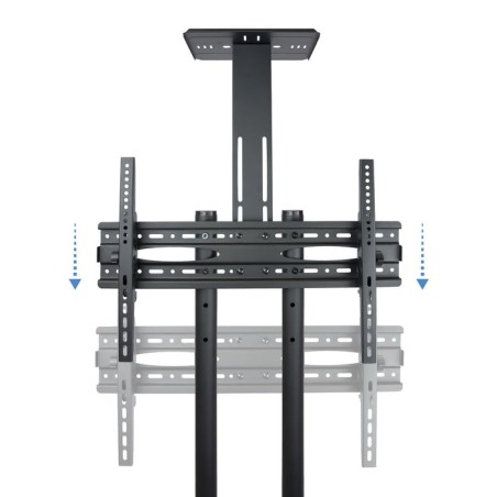 Tooq soporte de pantalla de suelo con ruedas 37"-70" - bloqueo de ruedas - dos estantes - peso max 50kg - vesa