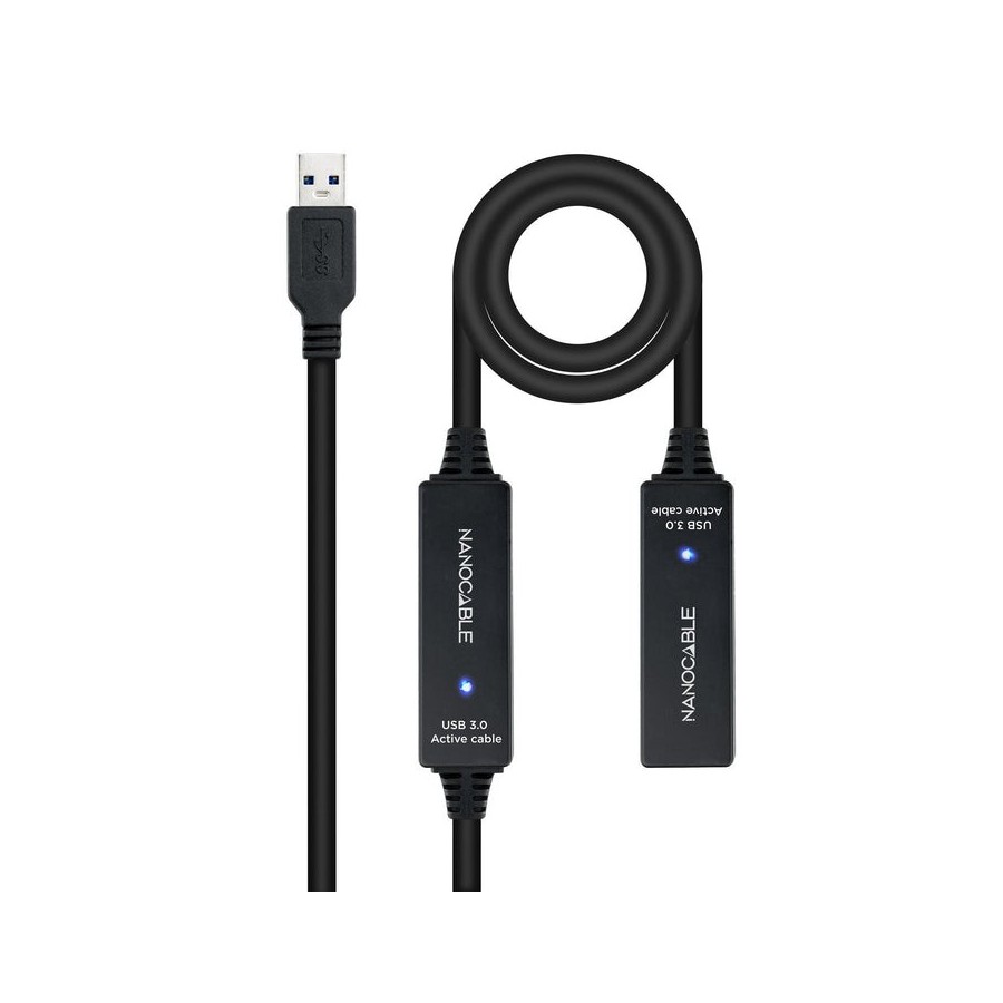 Nanocable cable prolongador con amplificador usb-a 3.0 macho a usb-a hembra 10m