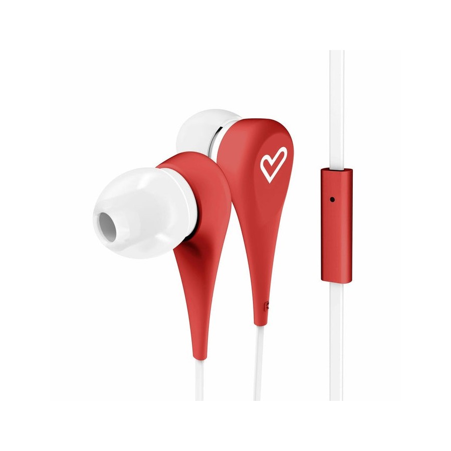 Energy auricular earphones style 1+ in-ear flat cable microfono red 446001