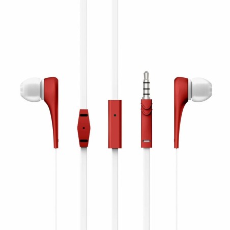 Energy auricular earphones style 1+ in-ear flat cable microfono red 446001