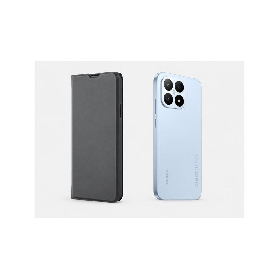 Funda tipo libro con soporte soft touch negro compatible xiaomi 17t - jaym®