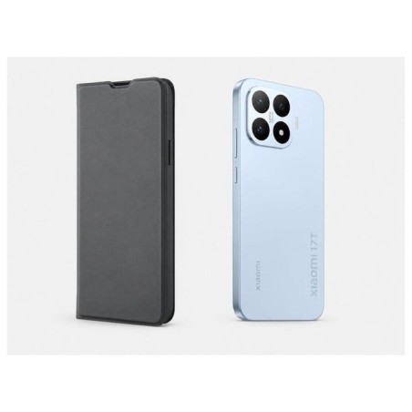 Funda tipo libro con soporte soft touch negro compatible xiaomi 17t - jaym®