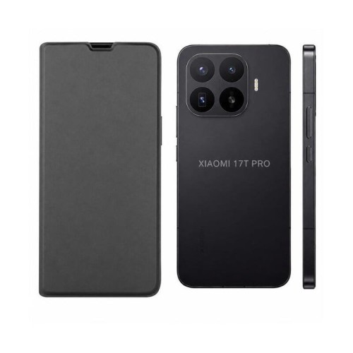 Funda tipo libro con soporte soft touch negro compatible xiaomi 17t pro - jaym®