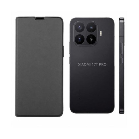 Funda tipo libro con soporte soft touch negro compatible xiaomi 17t pro - jaym®
