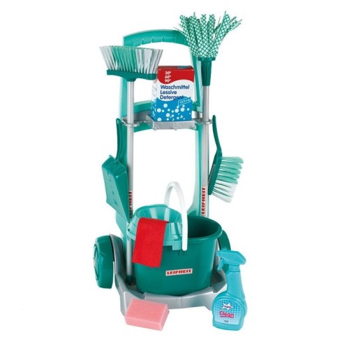 Carro de limpieza  theo klein  con accesorios de leifheit, electrodoméstico infantil 6562